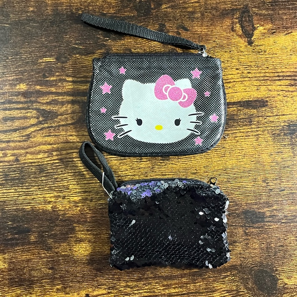 Bundle of Hello kitty and sequin clutches